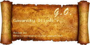 Gavansky Olivér névjegykártya