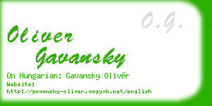 oliver gavansky business card
